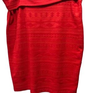LuLaRoe Red Aztec Tribal Pattern Body Con Skirt